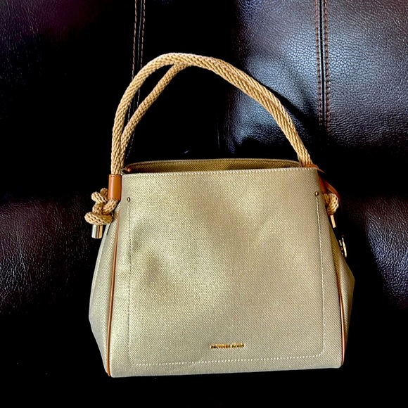 Michael Kors large isla satchel metallic canvas - Picture 1 of 3